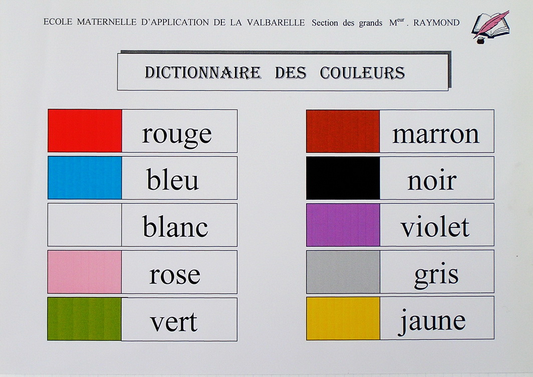 dictionnaire couleurs